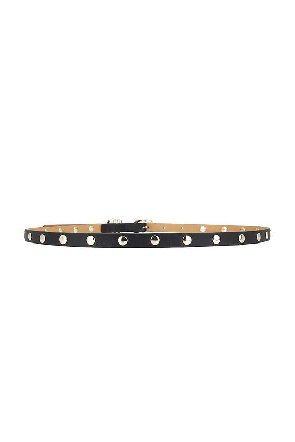 view 2 of 3 Classic Studded Skinny Belt in Carbon Black