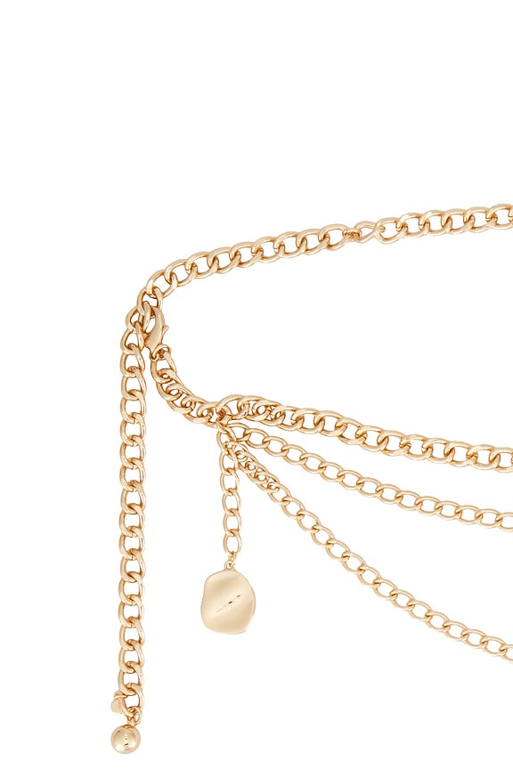 view 2 of 3 Modern Edge Layered Waist Chain in Gold