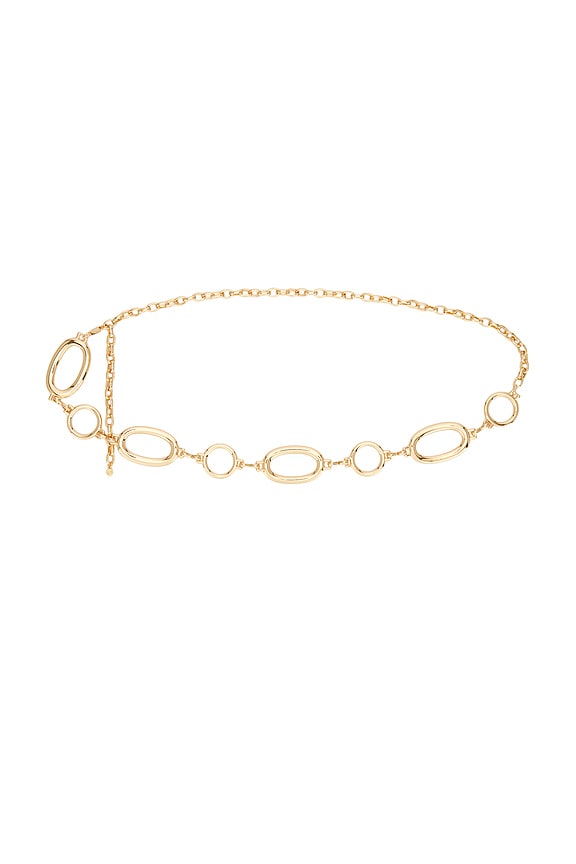 view 1 of 3 LA CORREA DE CADENA MULTI-RING CHAIN BELT in Gold