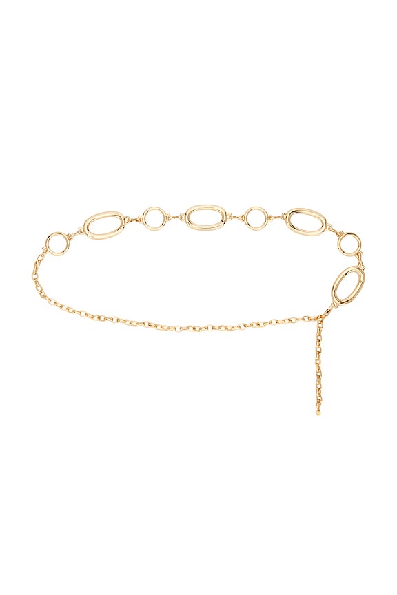 view 2 of 3 LA CORREA DE CADENA MULTI-RING CHAIN BELT in Gold