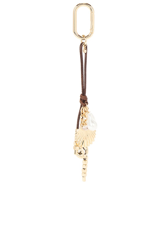 view 1 of 4 Shell & Pearl Bag Charm in Gold Tone