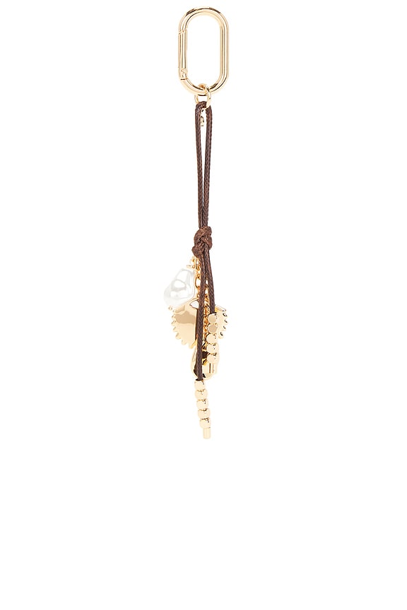 view 2 of 4 Shell & Pearl Bag Charm in Gold Tone