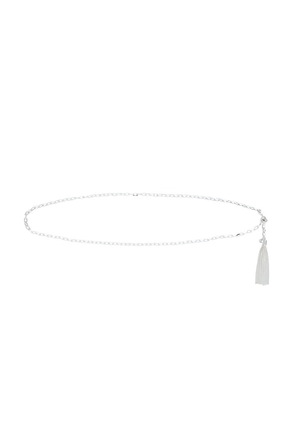 view 1 of 3 Simple Tassel Chain Belt in Silver