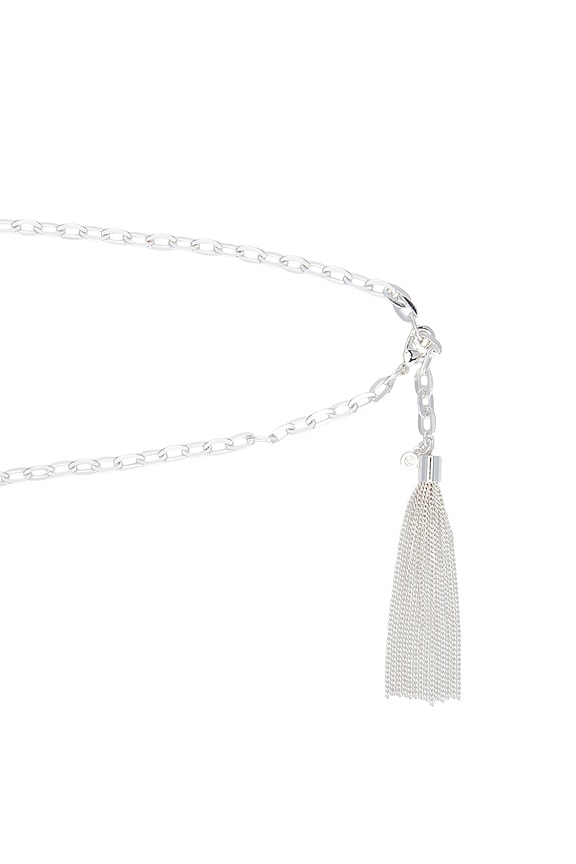 view 2 of 3 Simple Tassel Chain Belt in Silver