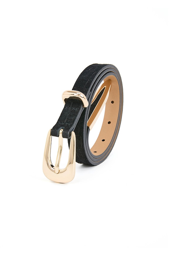 view 2 of 3 Modern Saddle Belt in Black Croc
