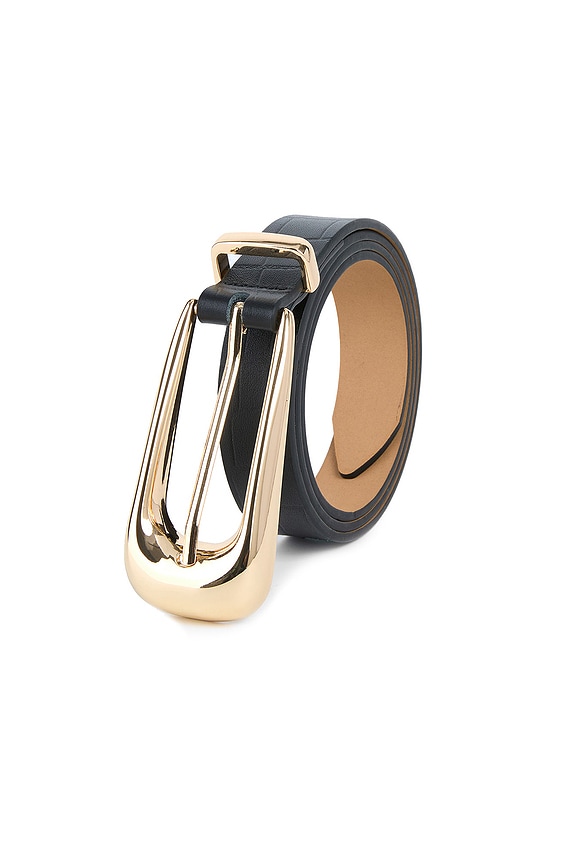 view 2 of 3 Large Signature Buckle Belt in Black