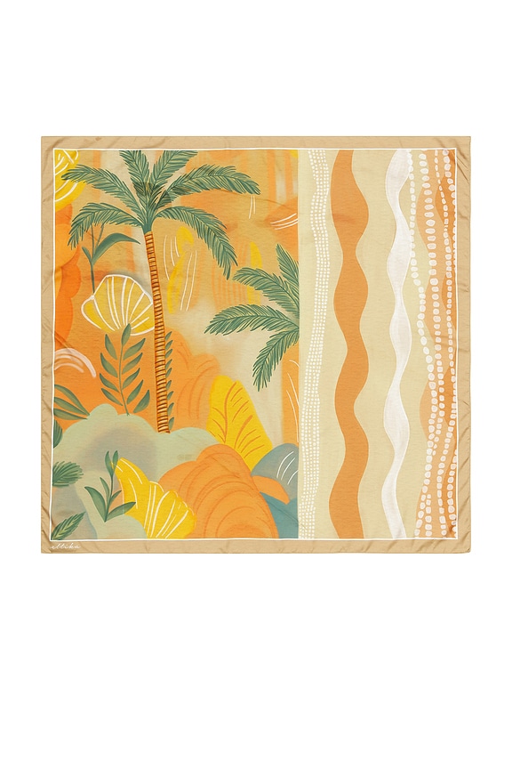 view 2 of 2 Coastal Palm Scarf in Coral