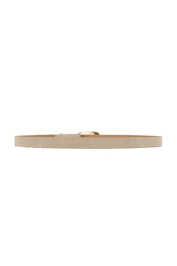 view 2 of 3 Liquid Metal Western Belt in Shiitake Suede & Gold