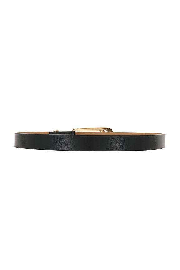 view 2 of 3 Large Signature Buckle Belt in Black Nappa Leather & Gold
