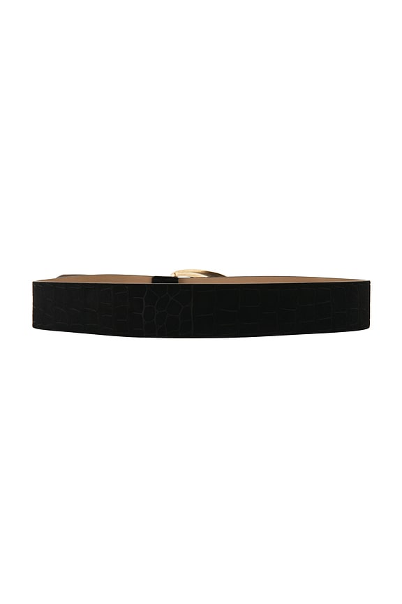 view 2 of 3 Croc Print Belt in Black & Gold