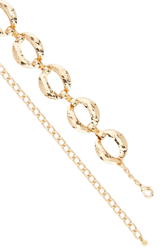 view 2 of 2 Hammered Rings Belt in Gold
