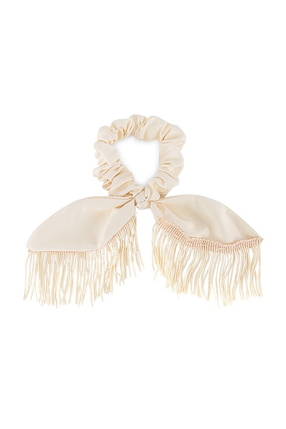 view 2 of 2 Fringe Scrunchie in Cream