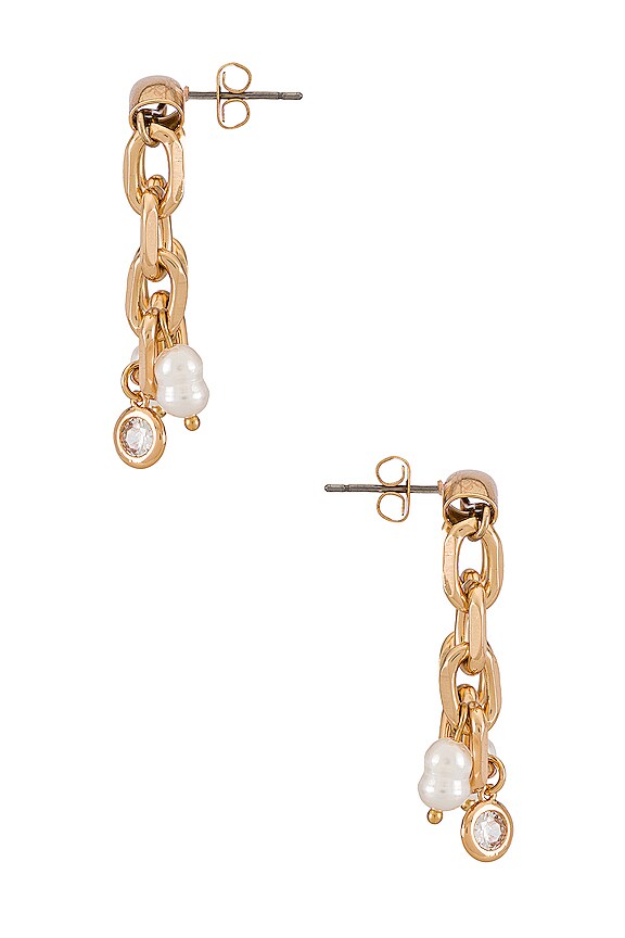 view 2 of 2 Pearl Chain Earring in Gold