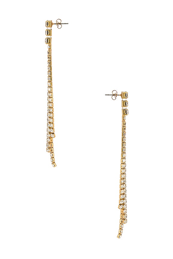 view 2 of 2 Rhinestone Drop Earring in Gold