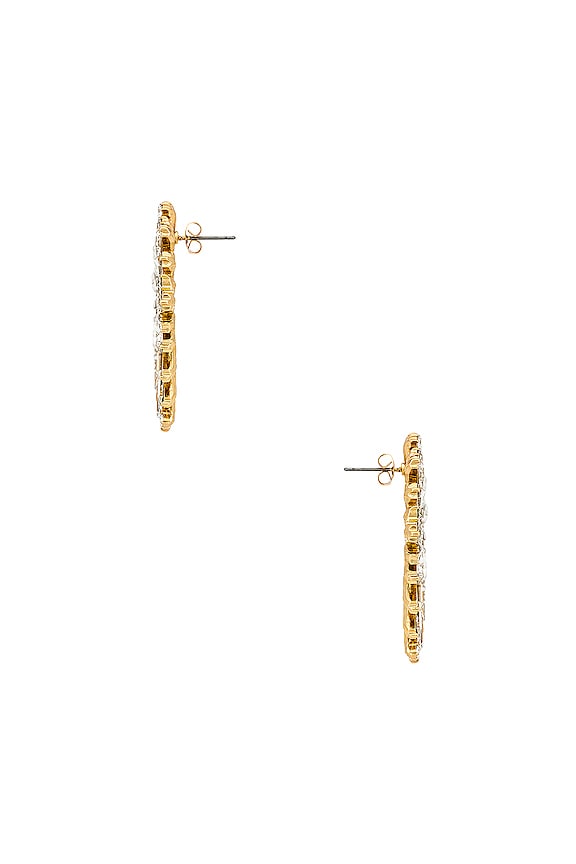 view 2 of 2 Crystal Fan Earring in Gold