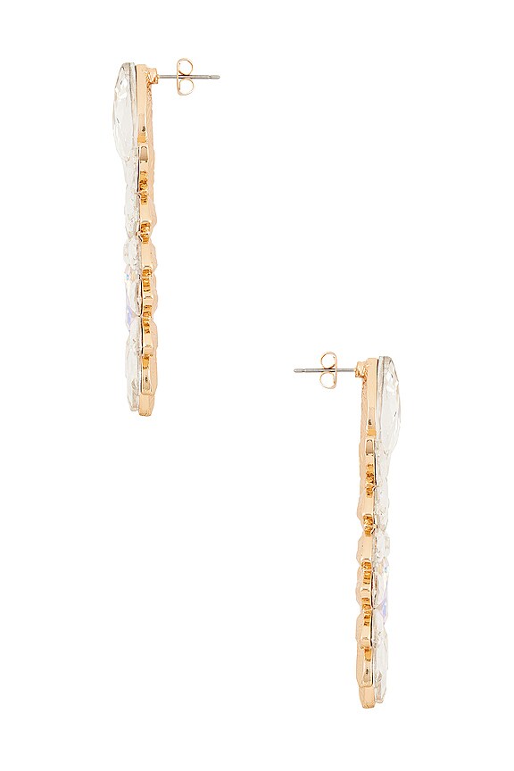 view 2 of 2 Floral Crest Earrings in Crystal