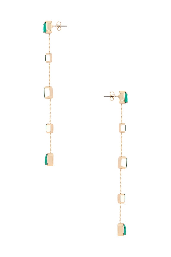 view 2 of 2 Drop Earrings in Green Gems