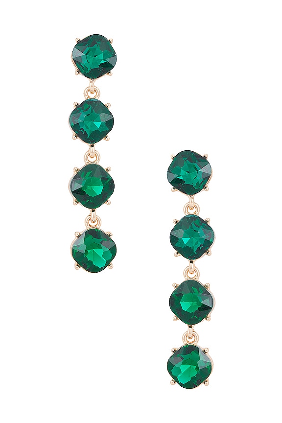 Ettika Four the Money Earrings in Emerald | REVOLVE