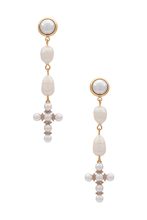 view 1 of 2 ПОДВЕСНЫЕ СЕРЬГИ in Ivory