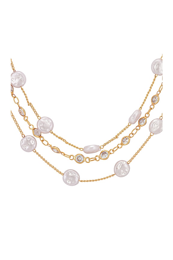 view 2 of 2 Layered Pearl Necklace in Pearl & Gold