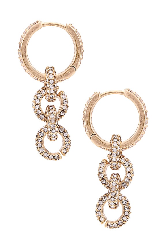 view 2 of 2 Link Drop Earring in Clear Crystals