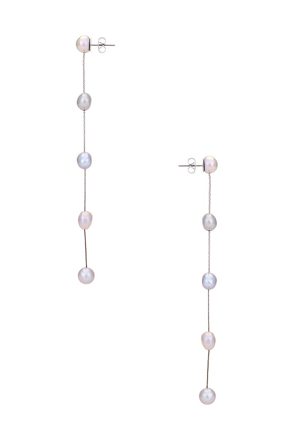 view 2 of 2 진주 댕글 귀걸이 in Grey Pearl