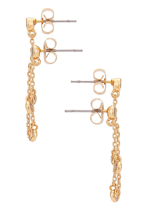 view 2 of 2 PENDIENTE DE CADENA in Clear Crystals