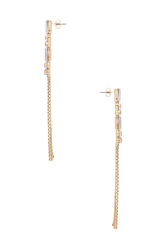 view 2 of 2 댕글 이어링 in Clear Crystals