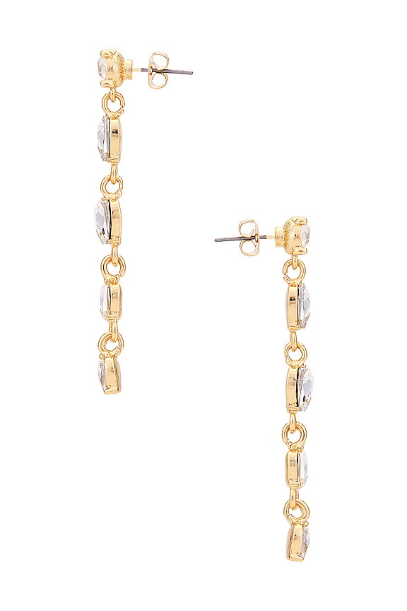 view 2 of 2 스터드 드롭 귀걸이 in Clear Crystals