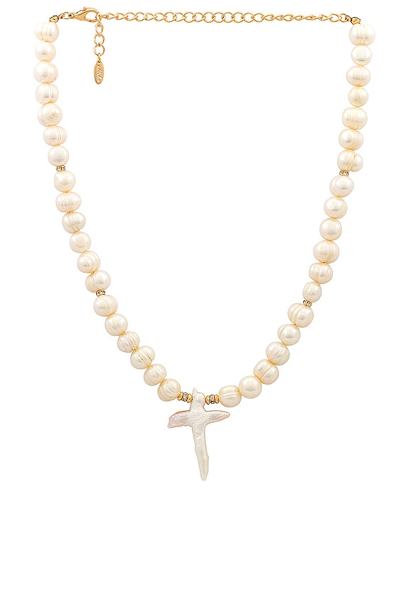 view 1 of 2 Pearl Cross Necklace in Pearl