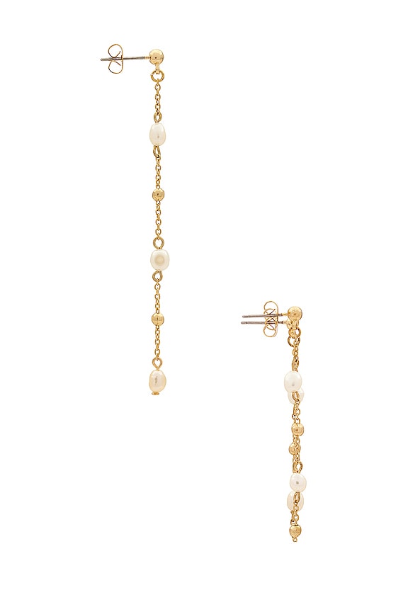 view 2 of 2 Drip Pearl Earrings in Gold