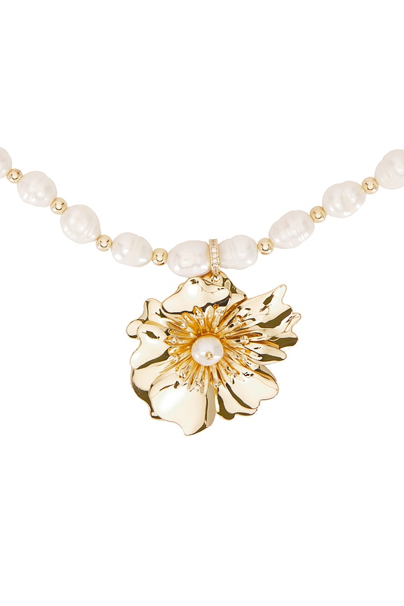 view 2 of 2 Pearl And Flower Necklace in Pearl