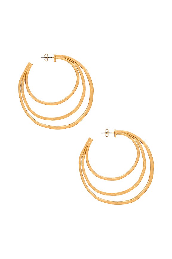 view 2 of 3 Double Up Hoops in Gold