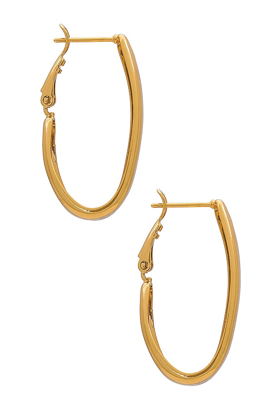view 2 of 3 Oval Hoops in Gold
