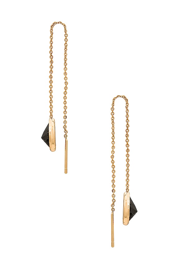 view 2 of 2 Threader Earrings in Black & Gold