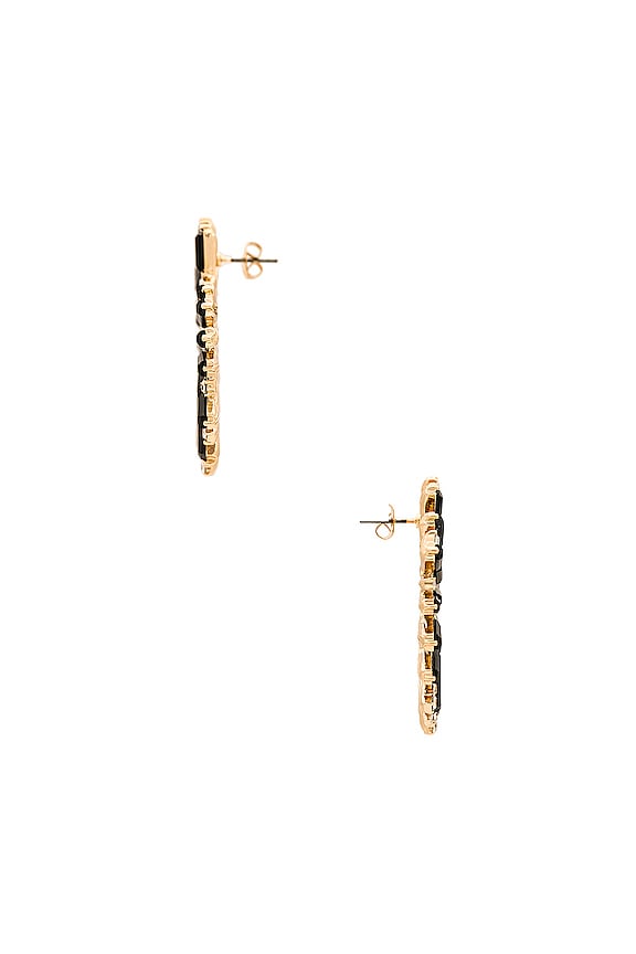 view 2 of 2 PENDIENTES SUNBURST in Black & Gold