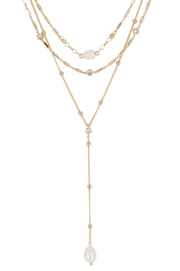 view 2 of 2 Forever Pearl 18k Gold Plated Multi-chain Choker in Pearl