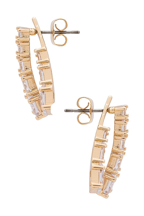 view 2 of 2 PENDIENTES DE TACHUELA CRYSTAL V-SHAPE in Clear Crystals