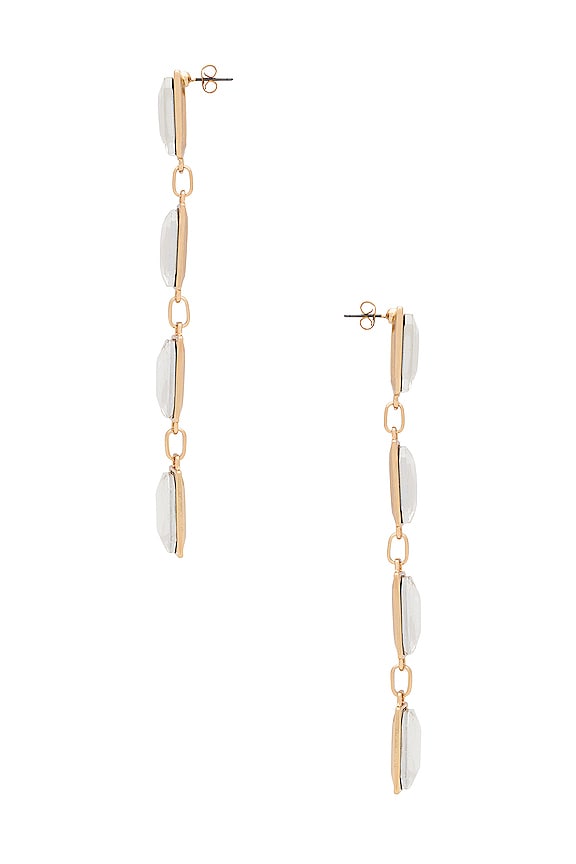 view 2 of 2 Crystal Rectangle Earrings in Clear Crystals