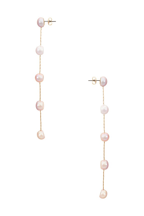 view 2 of 2 Delicate Drop Earrings in Blush Pearl