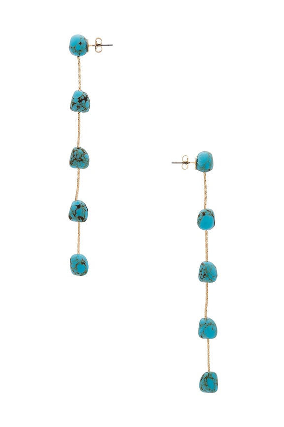 view 2 of 2 Dripping Linear Earrings in Turquoise