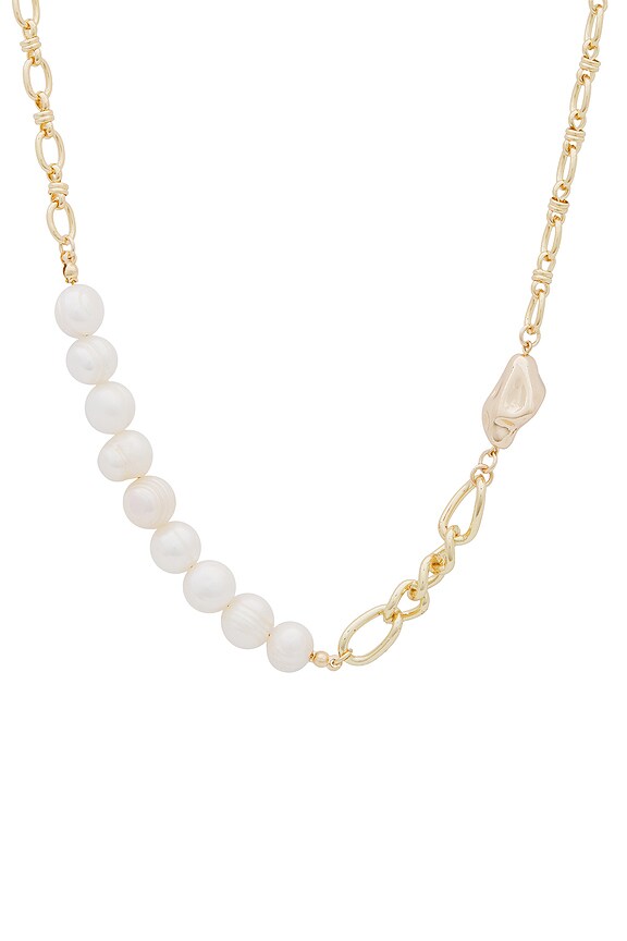 view 2 of 2 Mixed Gold Chain And Freshwater Pearl Necklace in Pearl