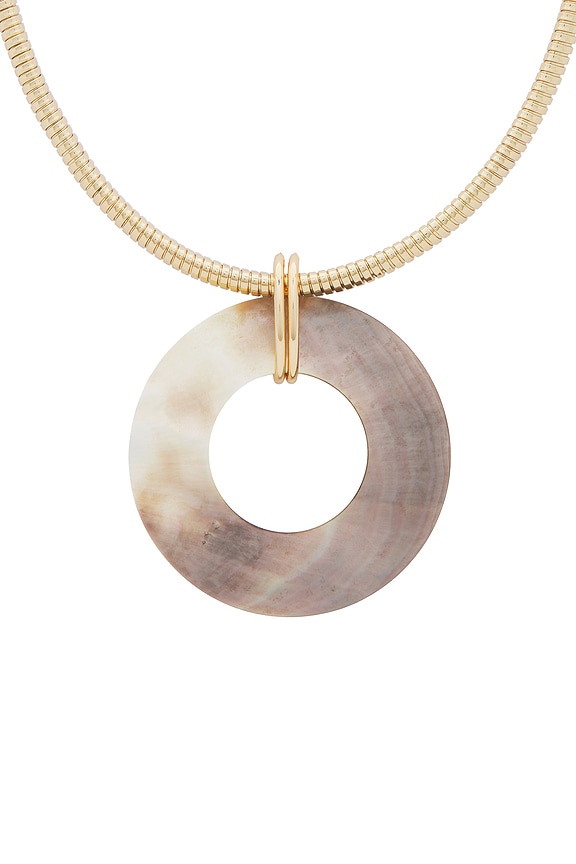 view 2 of 2 Shell Donut Pendant Flex Chain Necklace in Gold