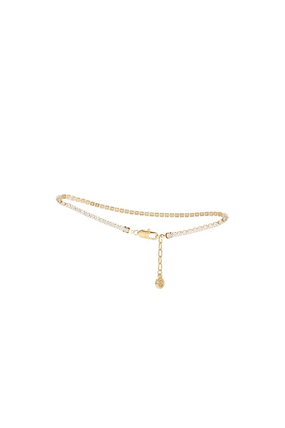 view 2 of 3 Single Crystal Band Anklet in Gold