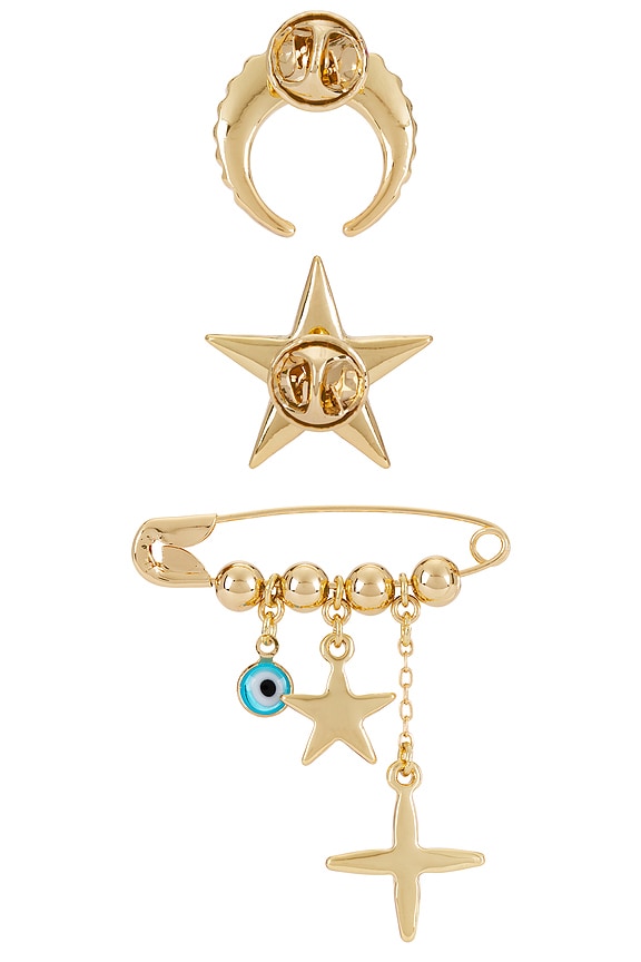 view 2 of 2 Celestial Brooch Set in Gold