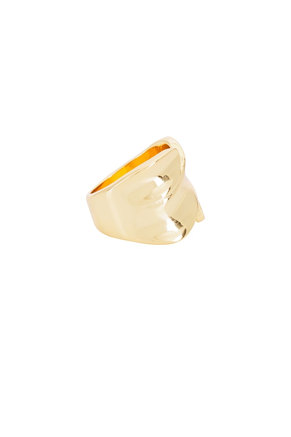 view 2 of 3 Wavy Thick Band Ring in Gold