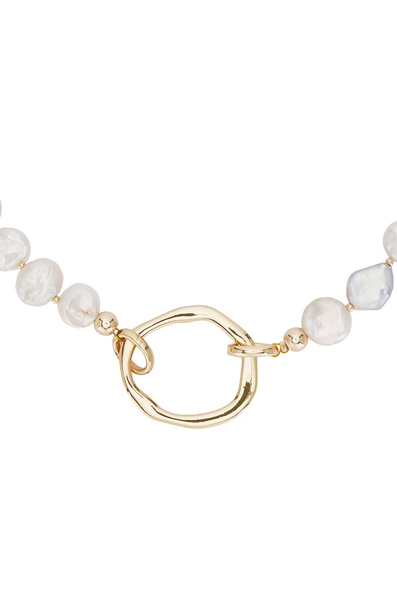 view 2 of 2 Freshwater Pearl Open Ring Choker in Gold