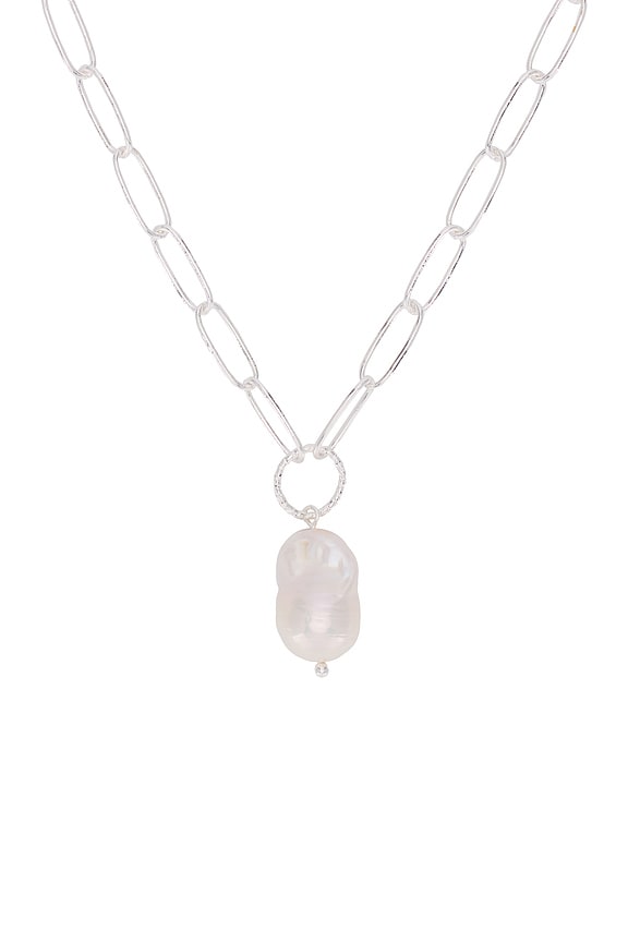 view 2 of 2 Single Pearl Chain Necklace in Silver