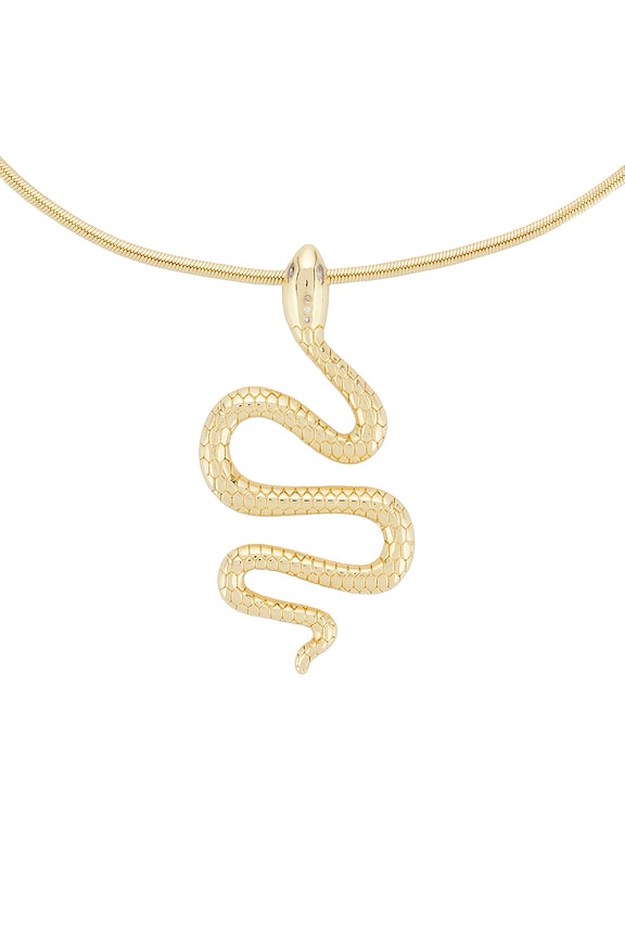 view 2 of 3 Slithering Snake Chain Choker in Gold