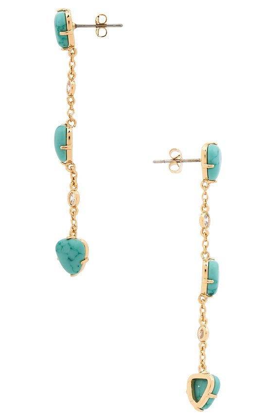 view 2 of 2 Mystic Drop Earrings in Turquoise & Gold